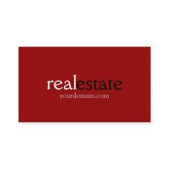 Trendy Dark Red Real Estate Agent