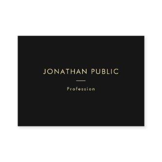 Trendy Elegant Gold Name Black Template Modern