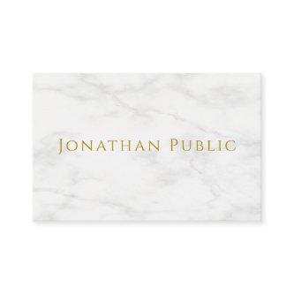 Trendy Elegant Gold Text White Marble Template