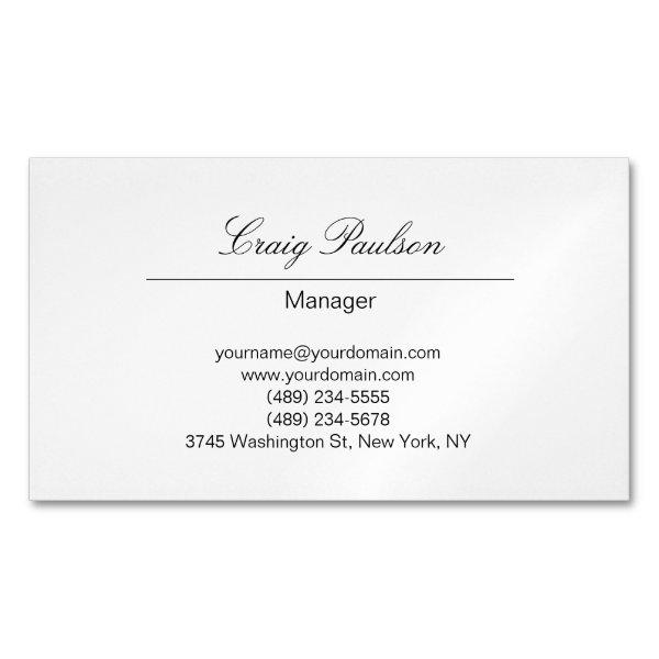 Trendy Elegant Hand Writing White   Magnet