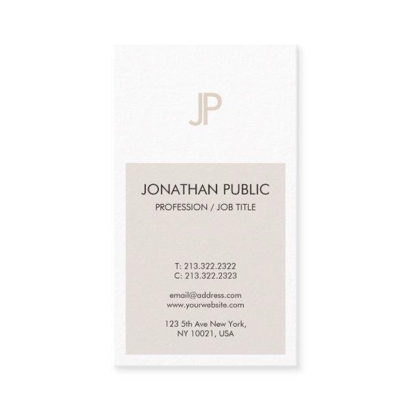 Trendy Elegant Minimalist Design Monogrammed Plain