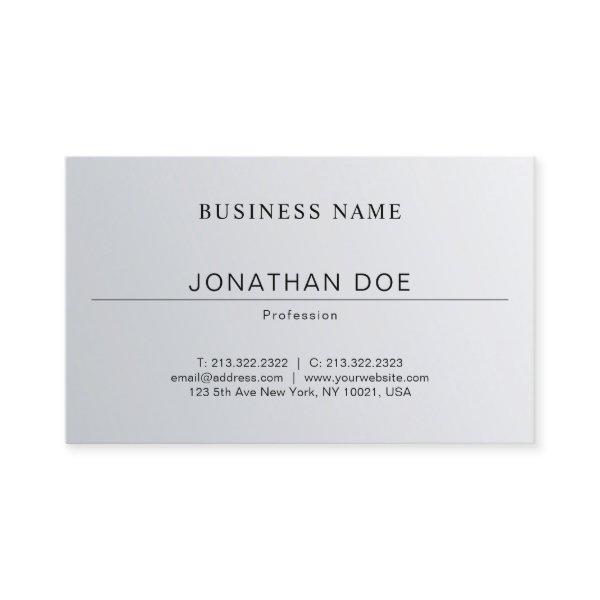 Trendy Elegant Minimalist Design Silver Look Plain