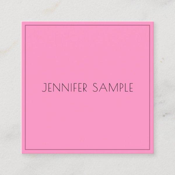 Trendy Elegant Minimalist Template Pink Modern Square