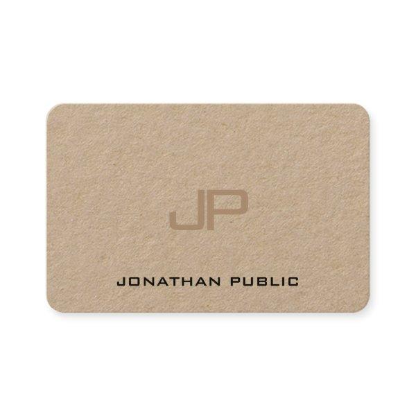 Trendy Elegant Monogram Premium Real Kraft Paper