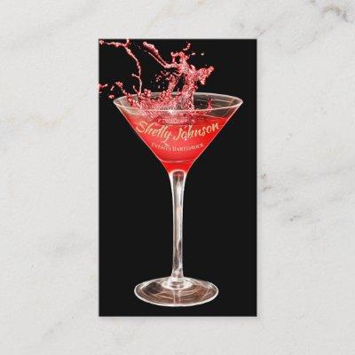 Trendy Events Bartender Edgy Red Splash