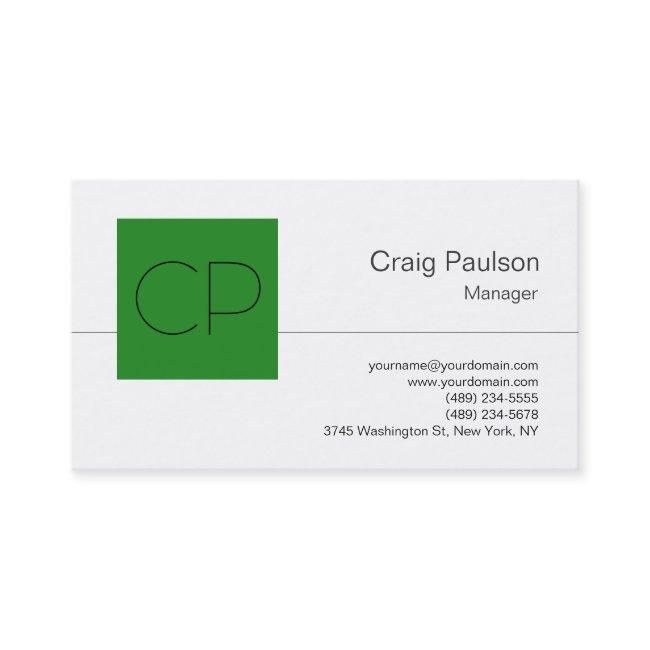 Trendy Forest Green White Monogram