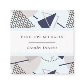 Trendy Geometric Blue Square