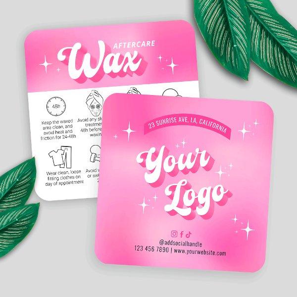Trendy Girly Pink Groovy Waxing Aftercare Guide Square