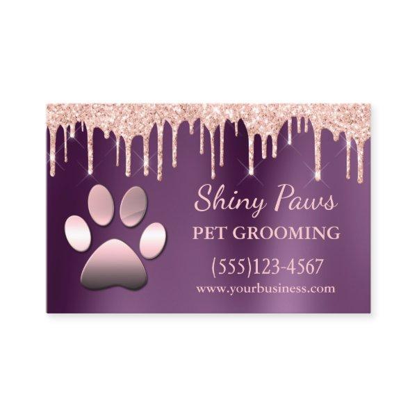 Trendy Glitter Drips Dog Paw Pet Grooming Service