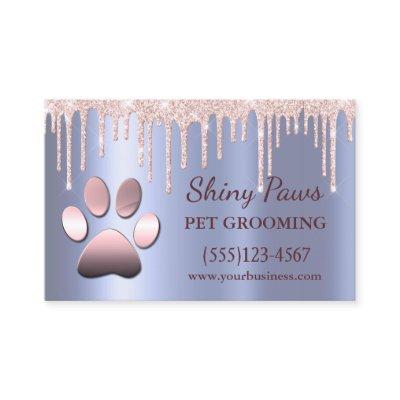 Trendy Glitter Drips Dog Paw Pet Grooming Service