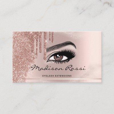 Trendy Glitter Rose gold drips Lashes marble
