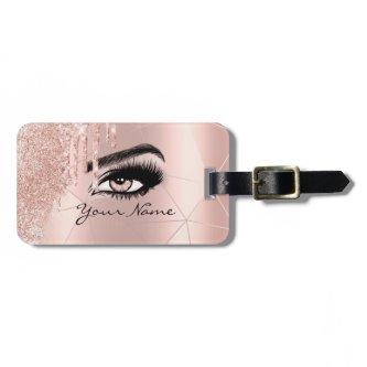 Trendy Glitter Rose gold Drips Modern Luggage Tag