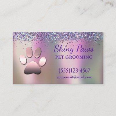 Trendy Glitter Shimmer Dog Paw Grooming Service
