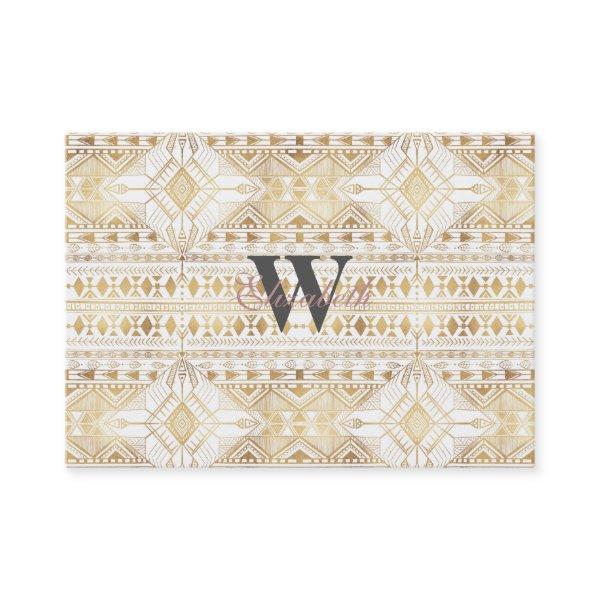 Trendy Gold Geometric Tribal Aztec Pattern