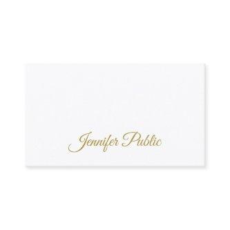 Trendy Gold Handwritten Text Elegant Clean Plain