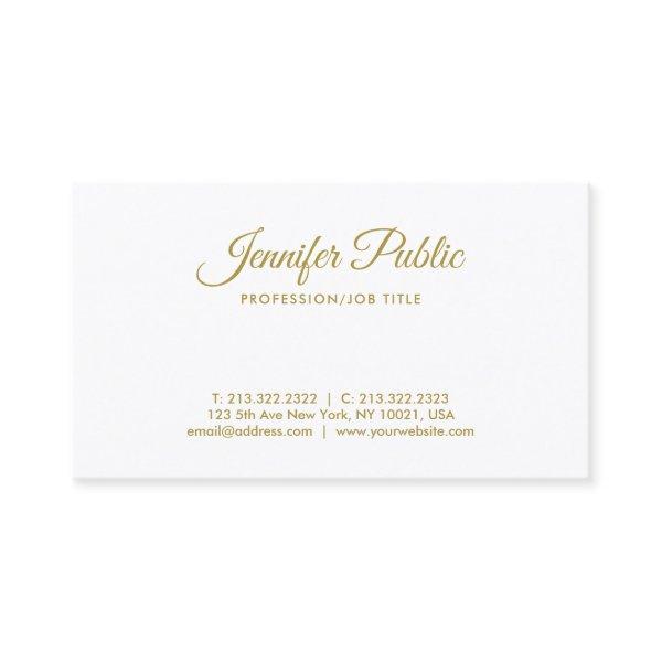 Trendy Gold Handwritten Text Elegant Sleek Design