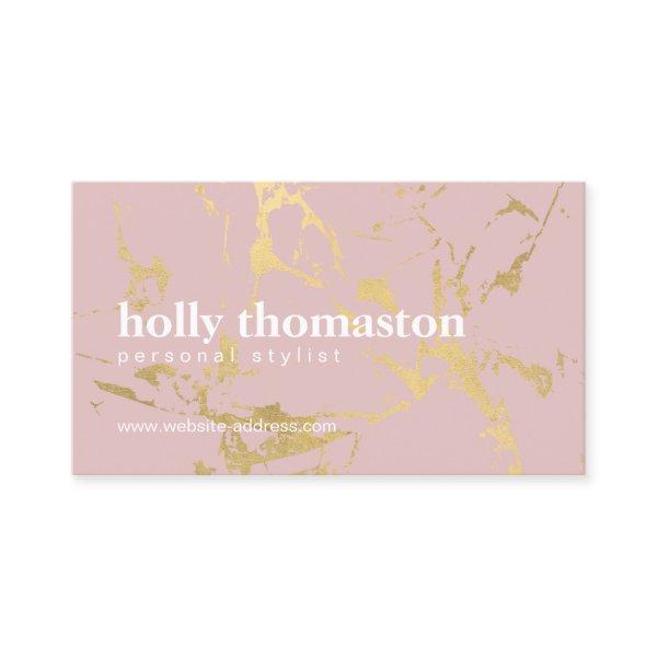 Trendy Gold Marble Pattern on Blush Stylist