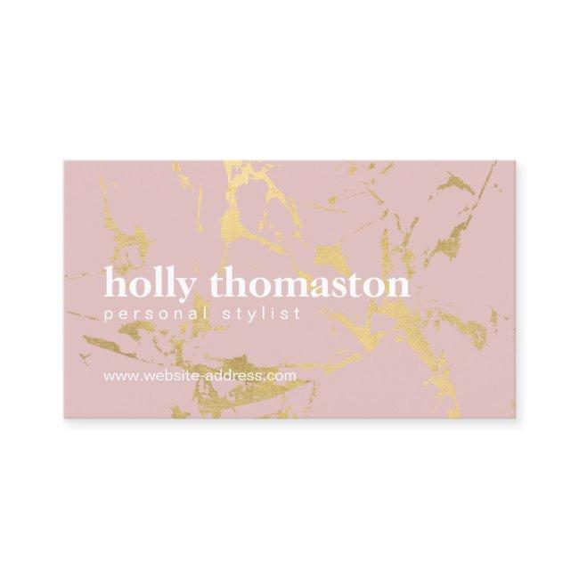 Trendy Gold Marble Pattern on Blush Stylist