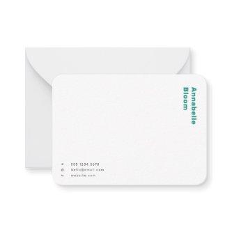 Trendy Green Modern Minimalist Simple Note Card