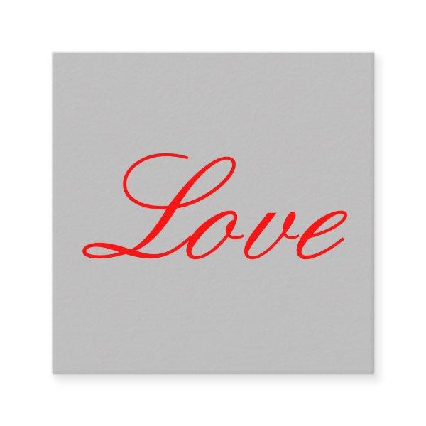 Trendy Grey Background Red Love Wedding Enclosure Card