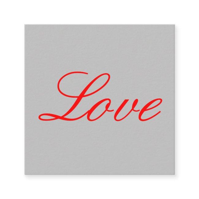 Trendy Grey Background Red Love Wedding Enclosure Card