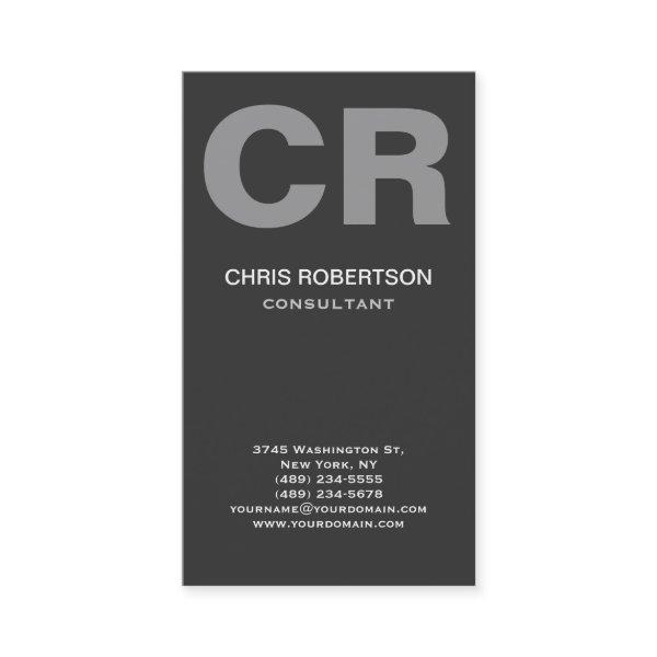 Trendy Grey Monogram Consultant Manager