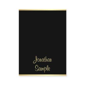 Trendy Hand Script Name Black Gold Modern Template