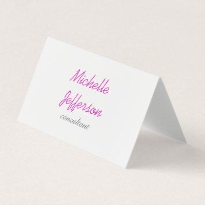 Trendy Handwriting Pink White Clean