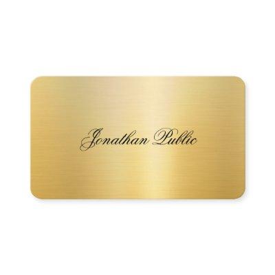 Trendy Handwritten Name Stylish Gold Look Modern