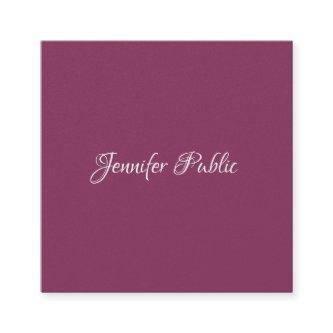 Trendy Handwritten Script Chic Minimalistic Luxury Square