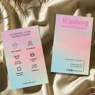 Trendy Hologram Washing Instructions T-Shirt Care