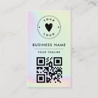Trendy Holographic Add Your Logo & QR Code Vibrant