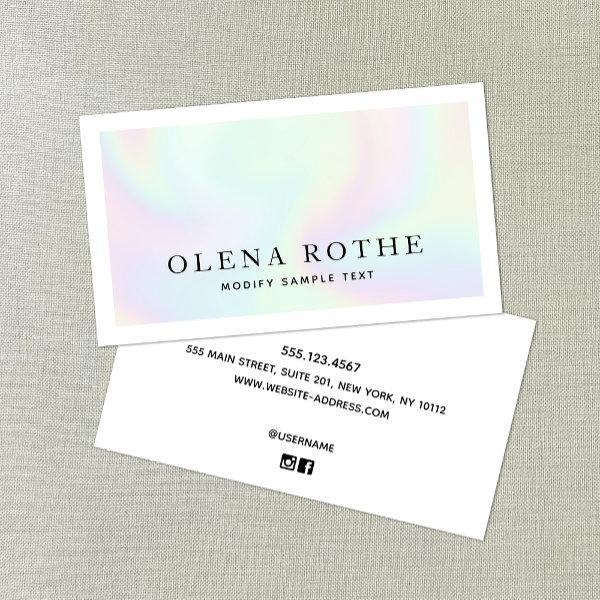 Trendy Holographic Professional  Calling Card