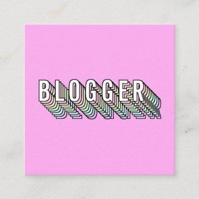 Trendy hot pink 3d typography blogger minimal square