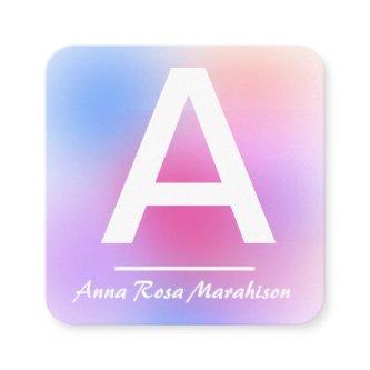 *~* Trendy INITIAL Abstract QR LOGO PHOTO Violet Square