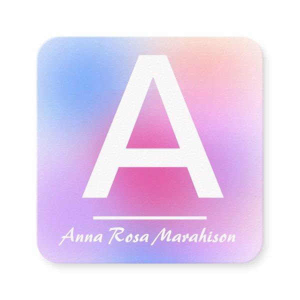 *~* Trendy INITIAL Abstract QR LOGO PHOTO Violet Square