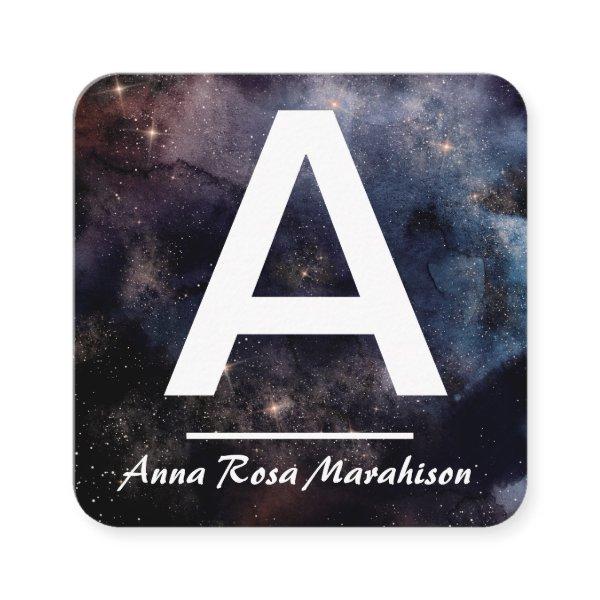 *~* Trendy INITIAL Pastel Cosmic  QR LOGO PHOTO Square