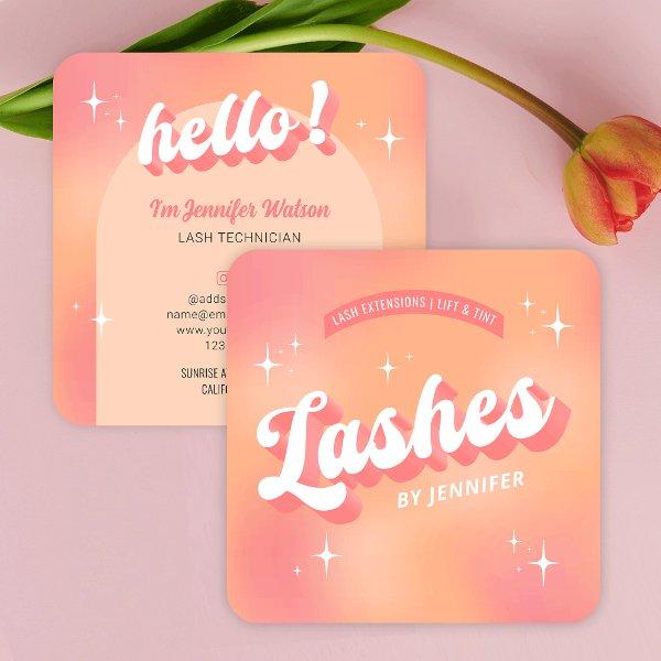 Trendy Lashes Groovy Retro Girly Lash Extensions Square