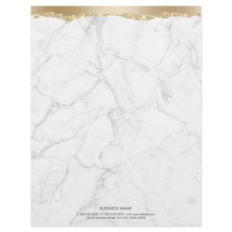 Trendy Marble Stylish Gold Edge Letterhead