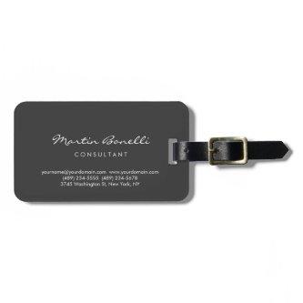 Trendy Minimalist Grey Color  Luggage Tag