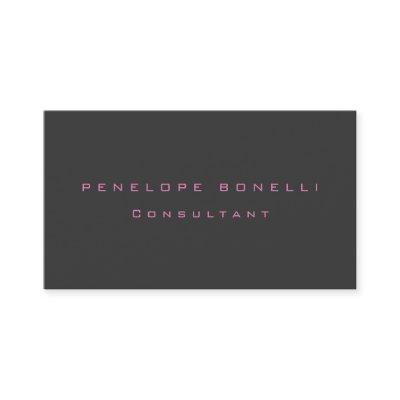 Trendy Minimalist Grey Pink Girly Professional