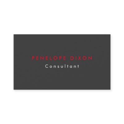 Trendy Minimalist Grey Red Professional