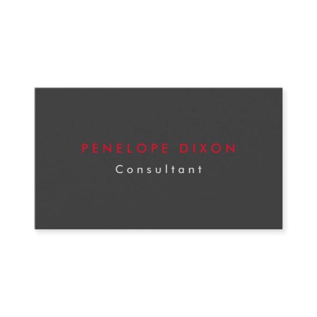 Trendy Minimalist Grey Red Professional