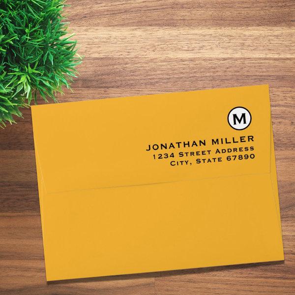 Trendy Minimalist Monogram Return Address Envelope