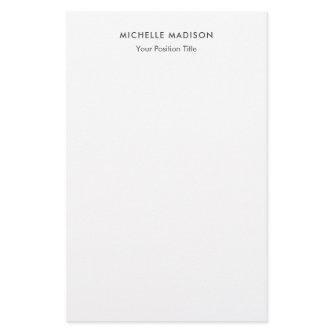 Trendy Minimalist Professional Plain Stationery