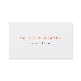 Trendy Minimalist White Orange Professional