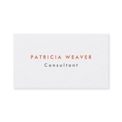 Trendy Minimalist White Orange Professional