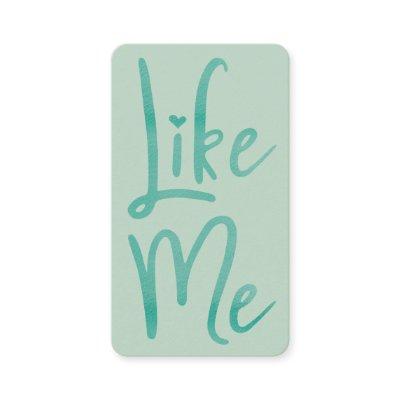 Trendy Mint Foil Brush Script Like Me Social Media