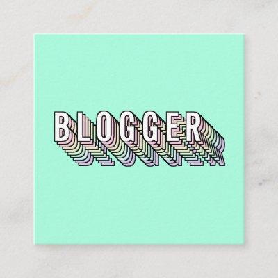 Trendy mint green 3d typography blogger minimal square