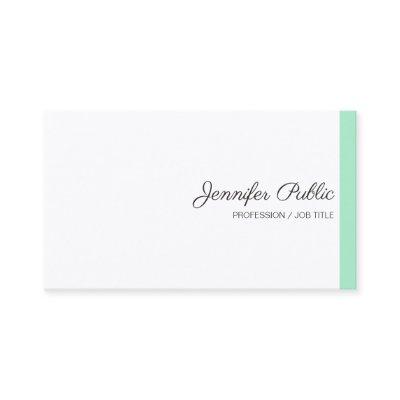 Trendy Mint Green White Modern Calligraphy Script